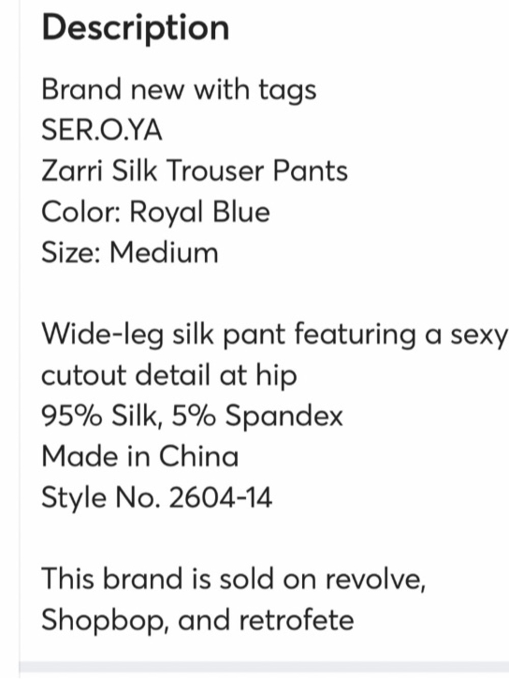 SER.O.YA retrofete Wide-Leg Satin Pants Royal blue - Picture 11 of 11